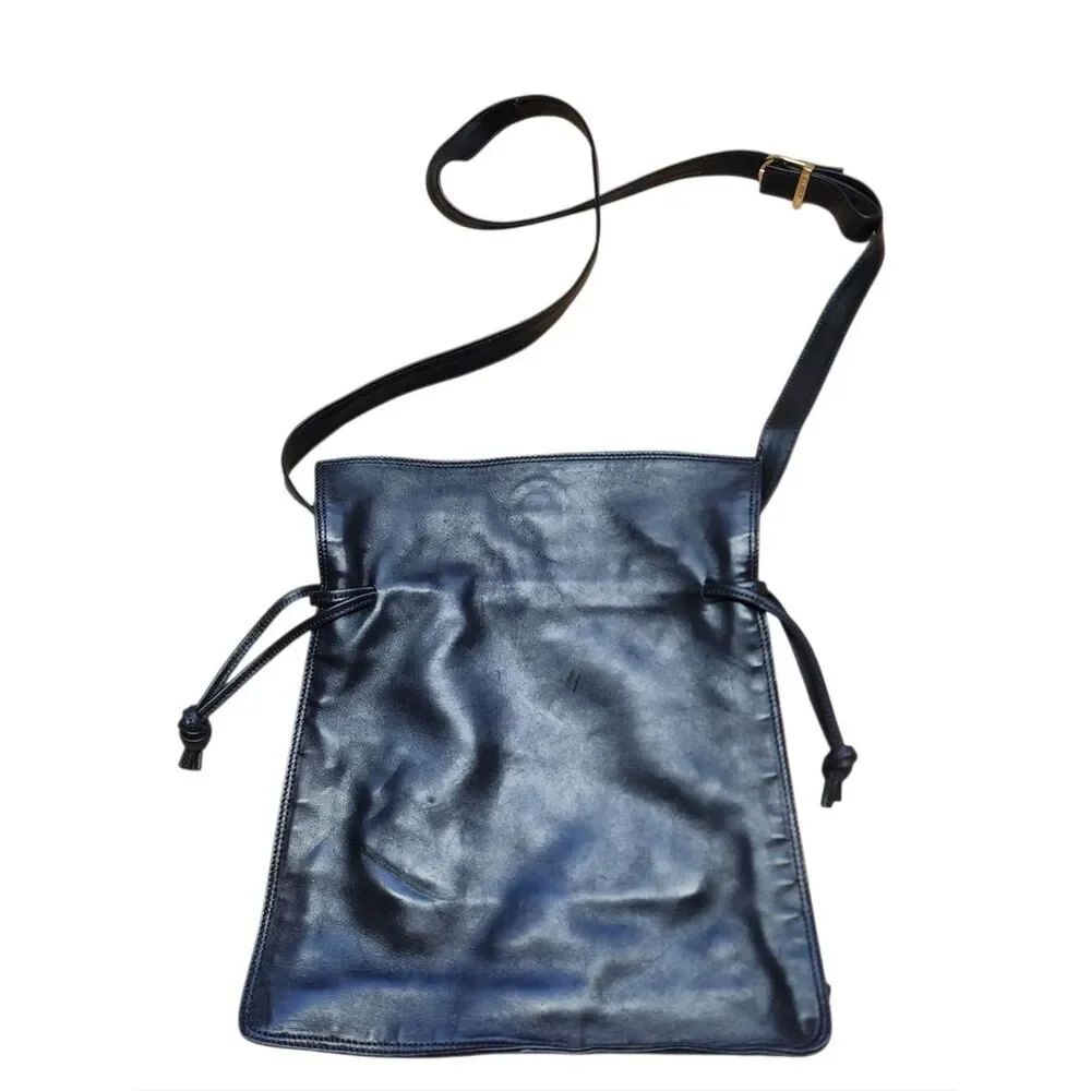 Vintage Francesco Biasia Black Leather Bag Made In Italy Old Money Minimalist